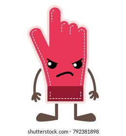 colorful angry and cute glove sportwear kawaii