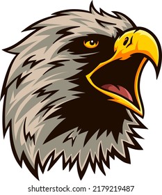 Colorful Angry Eagle Head Vector