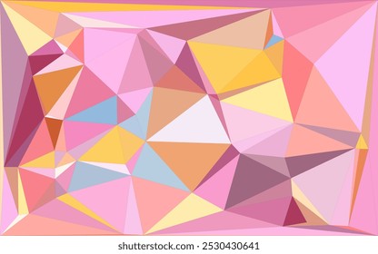 Geometria angular colorida com triângulos de pastel vibrantes e design poligonal dinâmico