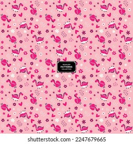 Colorful animal and floral pattern background