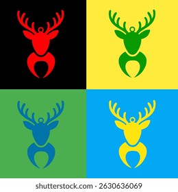 colorful animal head icon design