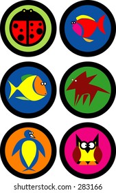 Colorful animal illustrations