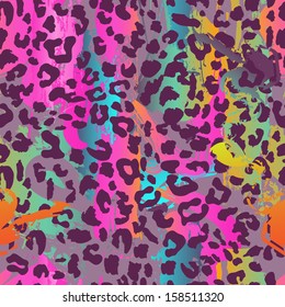 colorful animal print seamless vector background