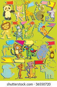 Colorful Animal Set (hand drawn)