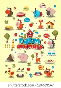 colorful animal set, vector background,animal info graphic