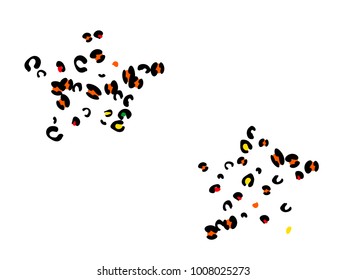 Colorful animal spots. Animal abstract print pattern. Vector illustration for celebration, party, holiday, invitation and Your project. Chaotic Decor. Modern Creative Style.