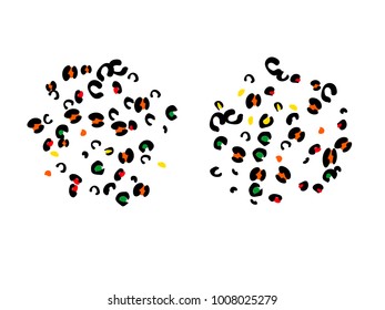 Colorful animal spots. Animal abstract print pattern. Vector illustration for celebration, party, holiday, invitation and Your project. Chaotic Decor. Modern Creative Style.