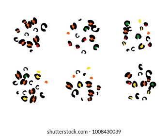 Colorful animal spots. Animal abstract print pattern. Vector illustration for celebration, party, holiday, invitation and Your project. Chaotic Decor. Modern Creative Style.