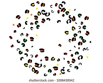 Colorful animal spots. Animal abstract print pattern. Vector illustration for celebration, party, holiday, invitation and Your project. Chaotic Decor. Modern Creative Style.