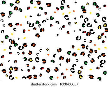 Colorful animal spots. Animal abstract print pattern. Vector illustration for celebration, party, holiday, invitation and Your project. Chaotic Decor. Modern Creative Style.