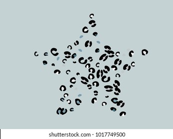 Colorful animal spots. Animal abstract print pattern. Gentle Grey background. Vector illustration for celebration, party, holiday, invitation and Your project. Chaotic Decor. Modern Creative Style.