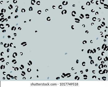 Colorful animal spots. Animal abstract print pattern. Gentle Grey background. Vector illustration for celebration, party, holiday, invitation and Your project. Chaotic Decor. Modern Creative Style.