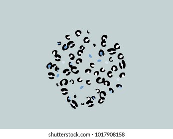 Colorful animal spots. Animal abstract print pattern. Gentle Grey background. Vector illustration for celebration, party, holiday, invitation and Your project. Chaotic Decor. Modern Creative Style.