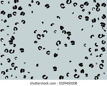 Colorful animal spots. Animal abstract print pattern. Gentle Grey background. Vector illustration for celebration, party, holiday, invitation and Your project. Chaotic Decor. Modern Creative Style.