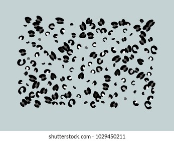 Colorful animal spots. Animal abstract print pattern. Gentle Grey background. Vector illustration for celebration, party, holiday, invitation and Your project. Chaotic Decor. Modern Creative Style.