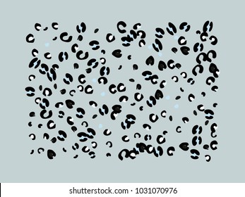 Colorful animal spots. Animal abstract print pattern. Gentle Grey background. Vector illustration for celebration, party, holiday, invitation and Your project. Chaotic Decor. Modern Creative Style.