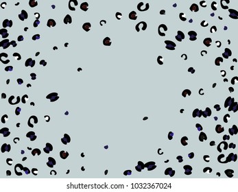 Colorful animal spots. Animal abstract print pattern. Gentle Grey background. Vector illustration for celebration, party, holiday, invitation and Your project. Chaotic Decor. Modern Creative Style.