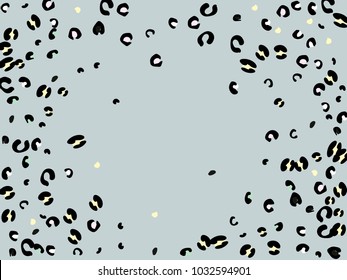 Colorful animal spots. Animal abstract print pattern. Gentle Grey background. Vector illustration for celebration, party, holiday, invitation and Your project. Chaotic Decor. Modern Creative Style.