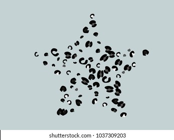 Colorful animal spots. Animal abstract print pattern. Gentle Grey background. Vector illustration for celebration, party, holiday, invitation and Your project. Chaotic Decor. Modern Creative Style.
