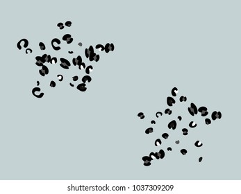 Colorful animal spots. Animal abstract print pattern. Gentle Grey background. Vector illustration for celebration, party, holiday, invitation and Your project. Chaotic Decor. Modern Creative Style.