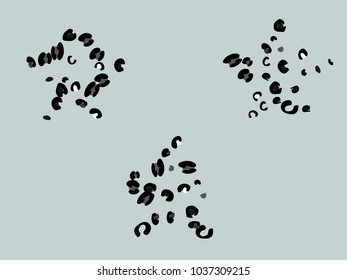 Colorful animal spots. Animal abstract print pattern. Gentle Grey background. Vector illustration for celebration, party, holiday, invitation and Your project. Chaotic Decor. Modern Creative Style.