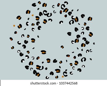 Colorful animal spots. Animal abstract print pattern. Gentle Grey background. Vector illustration for celebration, party, holiday, invitation and Your project. Chaotic Decor. Modern Creative Style.