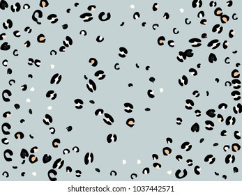 Colorful animal spots. Animal abstract print pattern. Gentle Grey background. Vector illustration for celebration, party, holiday, invitation and Your project. Chaotic Decor. Modern Creative Style.