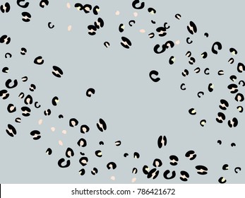 Colorful animal spots. Animal abstract print pattern. Gentle Grey background. Vector illustration for celebration, party, holiday, invitation and Your project. Chaotic Decor. Modern Creative Style.