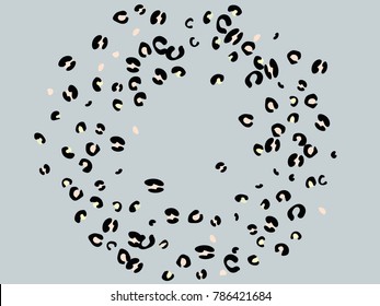 Colorful animal spots. Animal abstract print pattern. Gentle Grey background. Vector illustration for celebration, party, holiday, invitation and Your project. Chaotic Decor. Modern Creative Style.