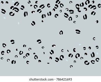 Colorful animal spots. Animal abstract print pattern. Gentle Grey background. Vector illustration for celebration, party, holiday, invitation and Your project. Chaotic Decor. Modern Creative Style.