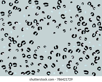 Colorful animal spots. Animal abstract print pattern. Gentle Grey background. Vector illustration for celebration, party, holiday, invitation and Your project. Chaotic Decor. Modern Creative Style.