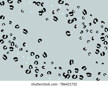 Colorful animal spots. Animal abstract print pattern. Gentle Grey background. Vector illustration for celebration, party, holiday, invitation and Your project. Chaotic Decor. Modern Creative Style.