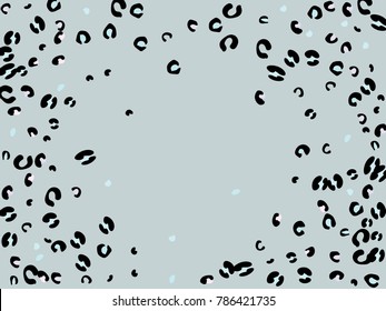 Colorful animal spots. Animal abstract print pattern. Gentle Grey background. Vector illustration for celebration, party, holiday, invitation and Your project. Chaotic Decor. Modern Creative Style.