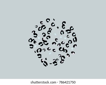 Colorful animal spots. Animal abstract print pattern. Gentle Grey background. Vector illustration for celebration, party, holiday, invitation and Your project. Chaotic Decor. Modern Creative Style.