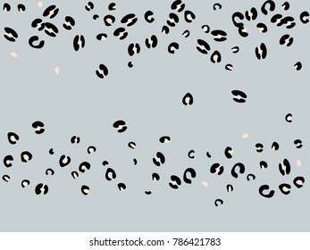 Colorful animal spots. Animal abstract print pattern. Gentle Grey background. Vector illustration for celebration, party, holiday, invitation and Your project. Chaotic Decor. Modern Creative Style.