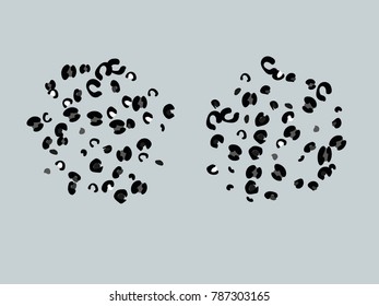 Colorful animal spots. Animal abstract print pattern. Gentle Grey background. Vector illustration for celebration, party, holiday, invitation and Your project. Chaotic Decor. Modern Creative Style.