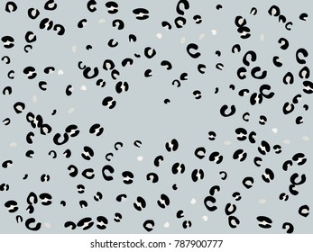 Colorful animal spots. Animal abstract print pattern. Gentle Grey background. Vector illustration for celebration, party, holiday, invitation and Your project. Chaotic Decor. Modern Creative Style.