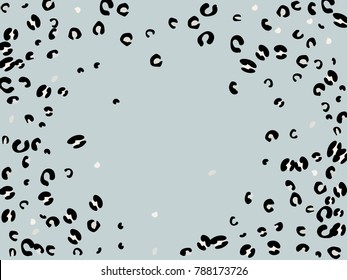 Colorful animal spots. Animal abstract print pattern. Gentle Grey background. Vector illustration for celebration, party, holiday, invitation and Your project. Chaotic Decor. Modern Creative Style.