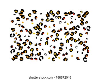Colorful animal spots. Animal abstract print pattern. Vector illustration for celebration, party, holiday, invitation and Your project. Chaotic Decor. Modern Creative Style.