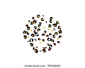 Colorful animal spots. Animal abstract print pattern. Vector illustration for celebration, party, holiday, invitation and Your project. Chaotic Decor. Modern Creative Style.