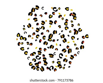 Colorful animal spots. Animal abstract print pattern. Vector illustration for celebration, party, holiday, invitation and Your project. Chaotic Decor. Modern Creative Style.