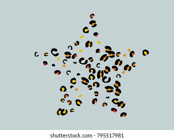 Colorful animal spots. Animal abstract print pattern. Gentle Grey background. Vector illustration for celebration, party, holiday, invitation and Your project. Chaotic Decor. Modern Creative Style.