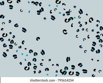 Colorful animal spots. Animal abstract print pattern. Gentle Grey background. Vector illustration for celebration, party, holiday, invitation and Your project. Chaotic Decor. Modern Creative Style.