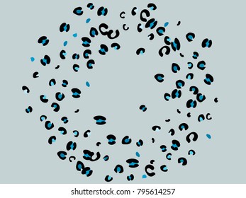 Colorful animal spots. Animal abstract print pattern. Gentle Grey background. Vector illustration for celebration, party, holiday, invitation and Your project. Chaotic Decor. Modern Creative Style.