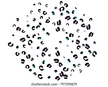 Colorful animal spots. Animal abstract print pattern. Vector illustration for celebration, party, holiday, invitation and Your project. Chaotic Decor. Modern Creative Style.
