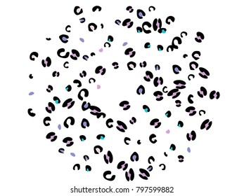 Colorful animal spots. Animal abstract print pattern. Vector illustration for celebration, party, holiday, invitation and Your project. Chaotic Decor. Modern Creative Style.