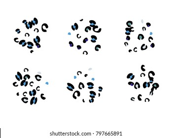 Colorful animal spots. Animal abstract print pattern. Vector illustration for celebration, party, holiday, invitation and Your project. Chaotic Decor. Modern Creative Style.