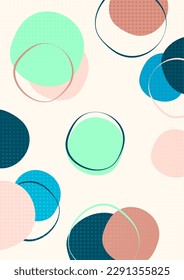 Colorful annual report brochure flyer design template with style circles. vector illustration, Use for presentation sheet cover abstract flat background, layout in A4 size