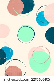 Colorful annual report brochure flyer design template with style circles. vector illustration, Use for presentation sheet cover abstract flat background, layout in A4 size