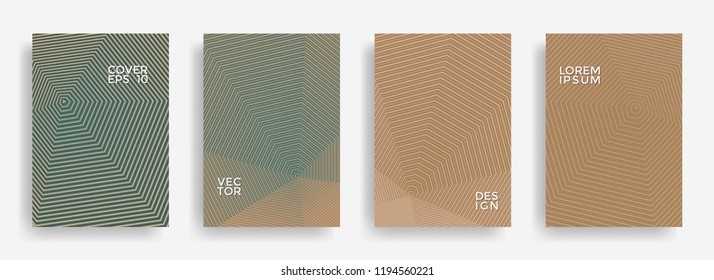 Colorful annual report design vector collection. Halftone grid texture cover page layout templates set. Report covers geometric design, business brochure pages corporate backgrounds.